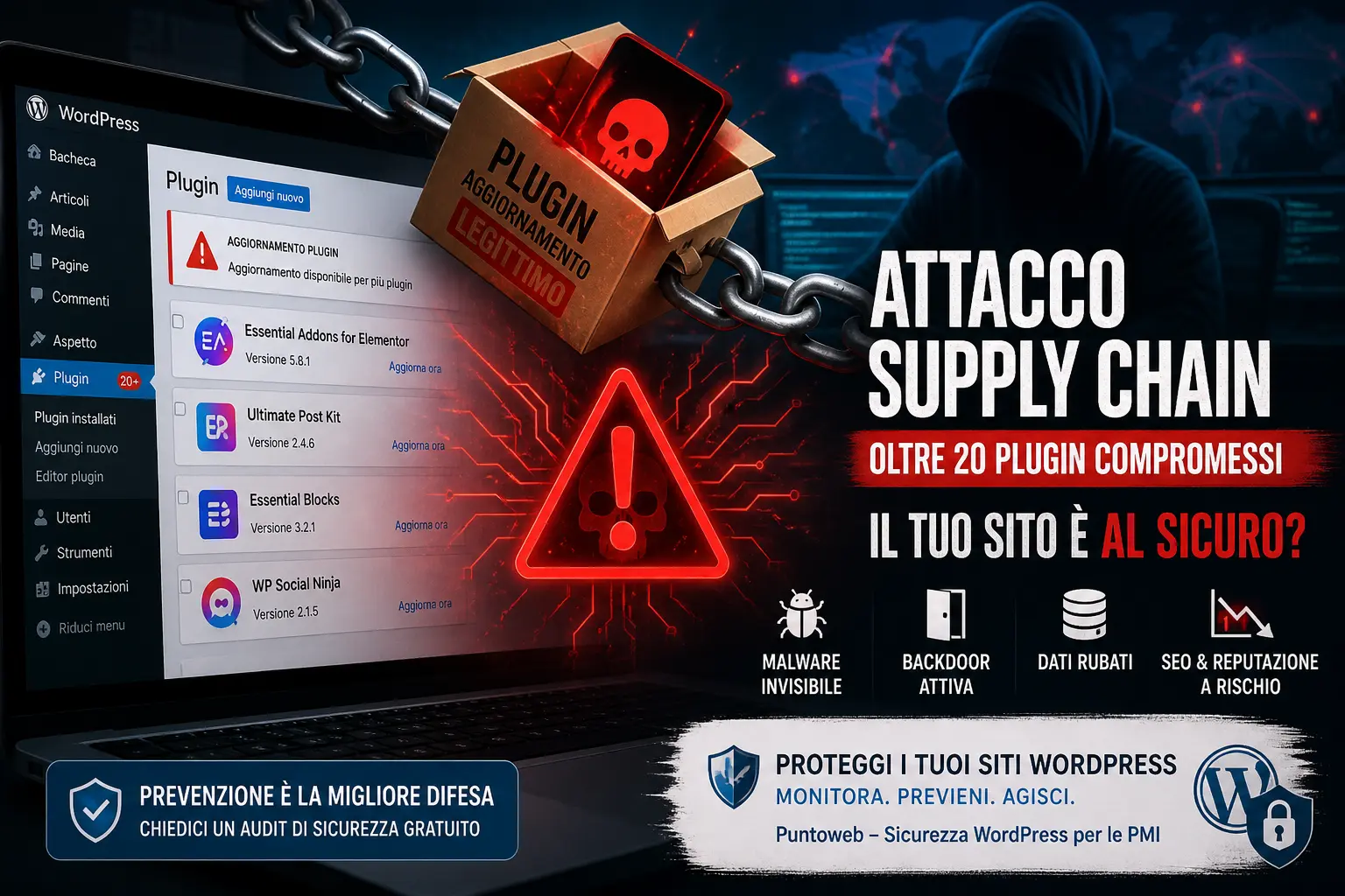 Attacco Supply Chain a 20+ Plugin WordPress: Come Proteggere i Tuoi Siti