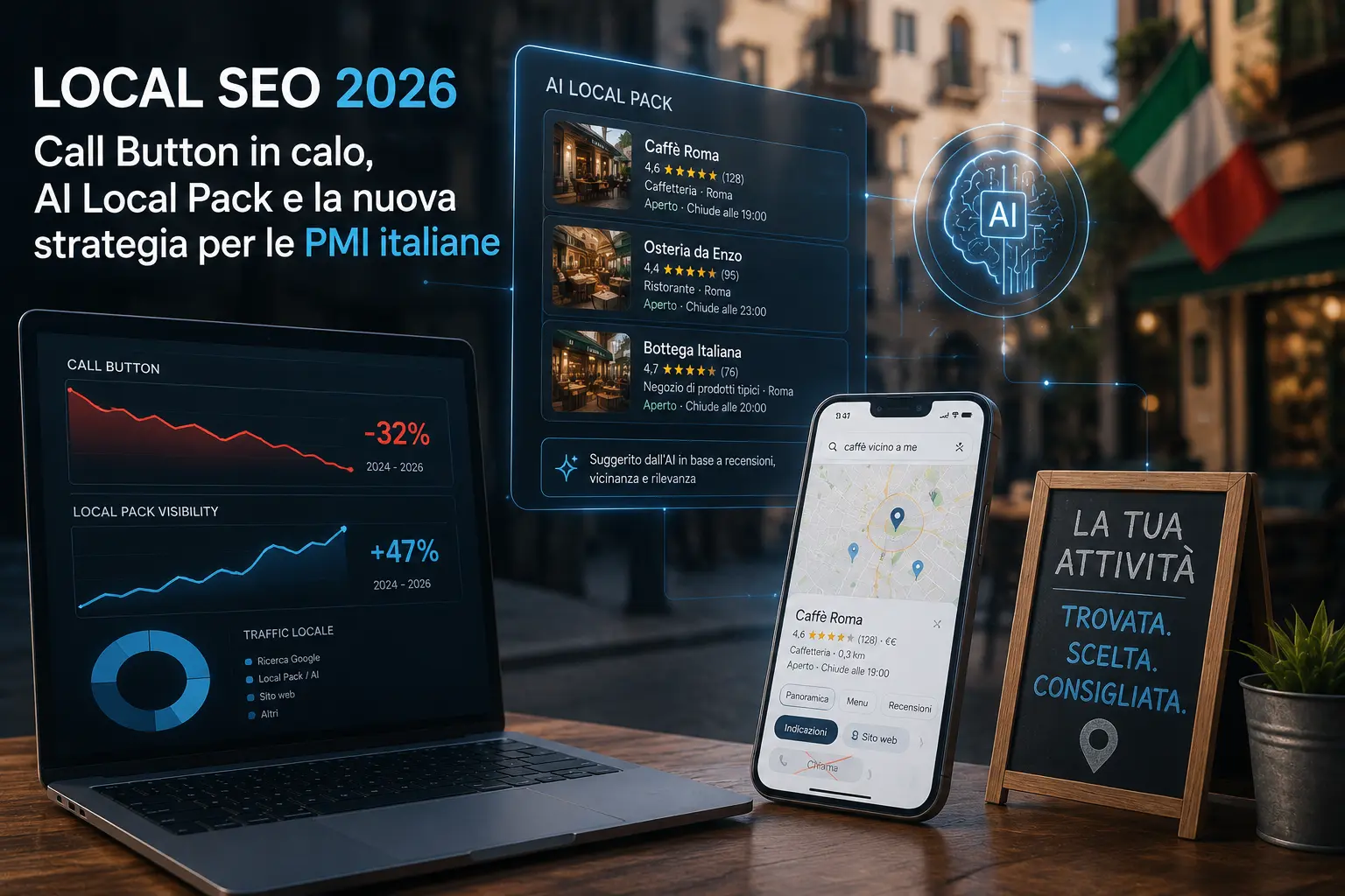 Local SEO 2026: call button in calo, AI local pack e la nuova strategia per le PMI italiane